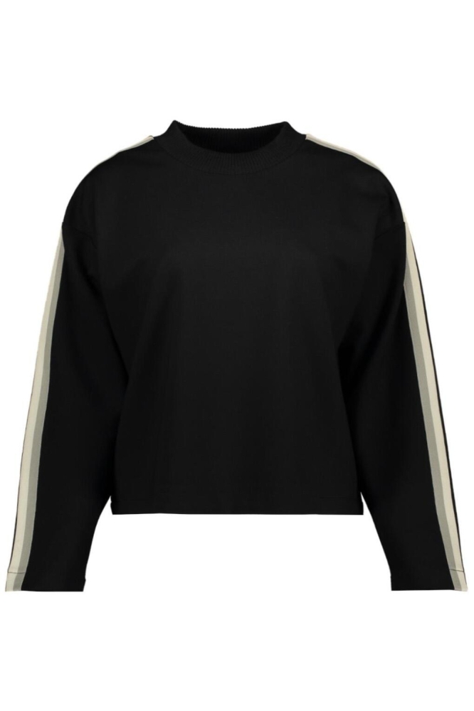 SWEATER MET ACCENTSTREEP GE50001 60 BLACK